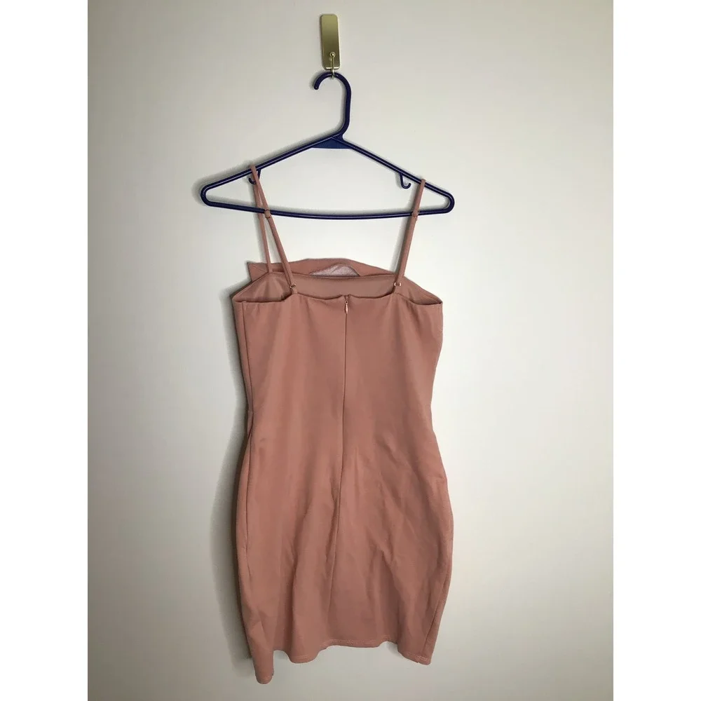 Lulus Mini Dress Womens Small Pink Excellent Wrap Bodycon Adjustable Straps
